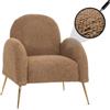 Mendler Poltrona lounge HWC-N69, sedia cocktail Nosag, retrò in stoffa/tessuto di ciniglia certificata MVG - marrone