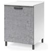 Linea Azzurra Base 60 Mobili Cucina Componibile con 1 Anta e 2 Ripiani in Legno Made in Italy H85xL60xP50 cm Elegante Funzionale Facile da Montare (Cemento)