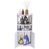 LANTUS Mobiletto portaoggetti per WC, supporto per carta igienica, colonna, armadio da bagno, armadio, mensola regolabile, 40 x 25 x 90 cm, bianco