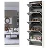 Organizedlife Scarpiera alta con specchio a figura intera, mobile per scarpe strette a 5 livelli con cassetto ribaltabile, organizzatore nascosto di scarpiere per l'ingresso