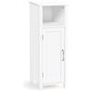 RELAX4LIFE Mobile di Stoccaggio con 1 Anta e 1 Scomparto Aperto, Mobile ad Angolo con Ripiano Regolabile, Mobiletto a Terra per Bagno, Camera da Letto, Soggiorno e Balcone, Bianco, 30 x 30 x 80 cm