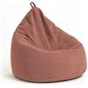 chilly pilley® pouf a sacco in velluto a coste con imbottitura in EPS - cuscino del sedile, cuscino da gioco, molti colori, 65x85 rosa scuro