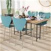 Rcynview 4 Sedie Sala da Pranzo Impilabili, Sedia per Cucina Soggiorno, Blu Pavone