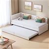 Xnferty Divano letto estensibile 90/180 x 200 cm, letto matrimoniale divano, letto 2 posti divano letto estraibile, Senza materasso (Beige 1, Velluto, 90/180 x 200 cm)