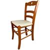 Sedam Srl Sedia Cuore, in Legno Massello, Vari Colori e Sedute disponibili, Alta Qualità, MINIMO ORDINE 2 SEDIE (Arancione, Imbottita Beige)