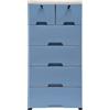 chennnls Torre portaoggetti in plastica, cassettiera con 6 cassetti e 4 ruote, modernità per soggiorno, camera da letto, larghezza 50 x profondità 30 x altezza 120 cm (blu)