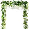 Krytavo 5 Pezzi di Vite di Glicine Artificiale Fiori Appesi Piante Verde Ghirlanda di Foglie Finte per la Decorazione della Festa di Casa della Cucina di Nozze