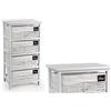 Gicos Mobile cassettiera in Legno Bianca 4 cassetti Intrecciati Decoro Home 40 * 29 * 73 cm Shabby Chic TDE-779190