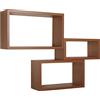 MODULARREDO | TRITTICO Set di 3 Mensole da Muro, Libreria Sospesa, Libreria Parete, Scaffale Parete, Ciliegio, 45x27 x 40x22 x 35x17 cm - Made in Italy