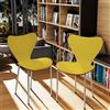 Utlenianie Set 2 Sedie Sala da Pranzo, Sedie da Cucina Gialle con Design a Schienale,Sedie in Polipropilene e Robuste Gambe in Metallo, Sedie in Plastica Sedia Pranzo per Sala da Pranzo,Soggiorno,Cucina (Giallo)