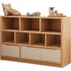 JSLJJBD Libreria Aperta Libreria Bassa in Legno Scaffale Aperto a 3 Livelli Deposito Classificato Mobile Portaoggetti per Soggiorno Camera da Letto Cameretta Natural wood color 120cm