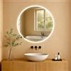 CLP Specchio da Bagno Laconia con Illuminazione, Specchio da Bagno antiappannamento, Specchio da Parete Rotondo LED dimmerabile, Dimensione:Ø 70