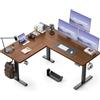 WALKINGDESK Scrivania ad angolo Elettrica, 160 x 140 cm Tavolo Regolabile in Altezza a L, Bureau per computer con memory di 4 Altezze, Desk da Ufficio e Casa, Noce nero
