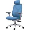 ZIK - Sedia da Ufficio Ergonomica con Supporto Lombare Regolabile, Poltrona Ufficio da Scrivania e SmartWorking Regolazione su Misura di Poggiatesta, Braccioli, Altezza, 3 Posizioni di Blocco