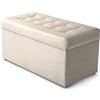 MG Design Pouf contenitore imbottito 45 × 90 cm Grigio - capacità ca. 100 L, fino a 300 kg, seduta morbida, struttura solida, già montato e facile da pulire