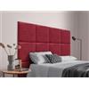DHOME Testiera Imbottita Composta da Pannelli Autoadesivi Intercambiabili in Tessuto Aqualine Letto Lusso Camera da Letto Imbottita (Rosso, 180cm)