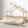 Lcoho Letto per casa sull'albero espandibile, letto per bambini, letto singolo e matrimoniale, in legno massiccio puro