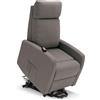 REDÒKASA Poltrona relax elettrica Seattle Plus per anziani, 1 o 2 motori, 2 o 4 ruote, Kit Optional Batteria, dimensioni contenute, tessuto antimacchia (2 Motori e 4 Ruote, Fango)