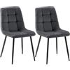 CLP Set di 2 sedie da pranzo Tilde imbottite con schienale, portata fino a 150 kg | Colore grigio scuro Materiale Velluto