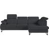 Robin Inspire Divano Angolare Convertibile Divano Letto A Forma Di L Multifunzionale Autonomo Con Spazio Di Archiviazione In Tessuto Chenille Antracite Iverto 263 x 206 x 95 cm Destra