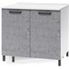 Linea Azzurra Base 80 Mobili Cucina Componibile con 2 Ante e 2 Ripiani in Legno Made in Italy H85xL80xP50 cm Elegante Funzionale Facile da Montare (Cemento)