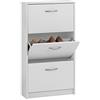 AVANTI TRENDSTORE - Steppi - Scarpiera in Legno Laminato con Ante a ribalta, Disponibile in 2 Colori e 2 Misure Diverse (Bianco, 58,5x104,5x17 cm)