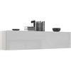WHOUS Mobile da Muro MARUSKA per Soggiorno, Pensile con 1 Anta a Ribalta e 2 Vani, Mobile Sospeso Libreria Multiuso per Salotto, 180x40x30 cm, Bianco Lucido