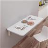 LANTUS Vassoio Scrivania Pieghevole a Parete, Tavolo da Pranzo, Tavolo da Cucina, Tavolo a Parete, Tavolo Pieghevole, 60 x 30 x 1,6 cm, Bianco