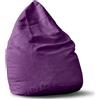 Lumaland Poltrona Sacco Pouf Puff Luxury XL Plus Comfortline 220 lt Cuciture rinforzate Lilla