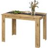 Amveya Tavolo da pranzo da cucina in effetto legno, 110 x 70 x 75 cm, con struttura in metallo nero e piano di facile manutenzione, tavolo sottile per cucina, sala da pranzo, piccolo tavolo da pranzo
