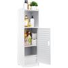GREENSAPPIRE Mobile Bagno Salvaspazio 80x24x20 cm, Armadietto Bagno Stretto in MDF con 3 Ripiani e Anta, Colonna Bagno Slim Bianca per WC Cucina Camera da Letto