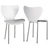 Rcynview Set di 2 Sedia Pranzo, Sedie Sala da Pranzo Moderne con Design a Schienale, Bianco Sedie Cucina in Polipropilene e Robuste Gambe in Metallo, Adatte per Sala da Pranzo, Soggiorno, Cucina, Ufficio