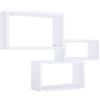 MODULARREDO | Set di 3 Mensole da Muro, Libreria Sospesa a Parete, Scaffale Bianco - 45x27, 40x22 e 35x17 cm p15.5, Kit Tasselli Incluso - Made in Italy