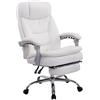 CLP Sedia da ufficio ergonomica con poggiapiedi XL Troy, sedia da scrivania imbottita in similpelle, regolabile in altezza portata fino a 160 kg Colore:bianco