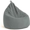 chilly pilley® pouf a sacco in velluto a coste con imbottitura in EPS - cuscino del sedile, cuscino da gioco, molti colori, 65x85 grigio