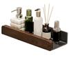 Generic Mensola da bagno, in alluminio e noce con adesivo mobile per scaffali d'angolo, in noce, per la camera da letto, per il bagno, senza punzonatura, wandmon