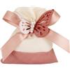 Doni Bomboniere Comunione 12PZ Sacchettino Portaconfetti con Tiranti Fiocco Cresima Matrimonio Anniversario Nascita Bimba E Applicazione Farfalla Perline Centrali Idee Regalo Complete Originali