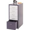 Mendler Cassettiera classificatore ufficio mobile Boston T851 ruote 5 cassetti 69x28x41cm grigio scuro cassetti bianco e grigio