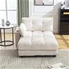 Zepneiy Divano con funzione sleep, mobili imbottiti, poltrona lounge con ringhiera a mano, mobili da soggiorno con tre portabicchieri, divano letto per soggiorno, appartamento, villa, beige
