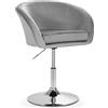 RELAX4LIFE Sgabelli da Bar Girevole, in Stile Moderno con Sedile Imbottito in Velluto, Altezza Seduta Regolabile 47-60,5 CM, Carico 120 KG, per Ufficio Soggiorno (GRIGIO)