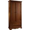 Mar.c.a. Design - Armadio a 2 Ante in Legno di Pioppo Noce Scuro, Cabina Armadio da Interno con 2 Cassettoni Stile Arte Povera Made in Italy - Misura 87x40x192