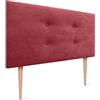 DHOME Testiera in Similpelle o Tessuto AQUALINE Pro con 2 file di bottoni e gambe Testiera imbottita Letto di Lusso (Tessuto Rosso, 110x105cm (Letti 80/90/105))