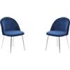Liberoshopping Sedia poltroncina sala da pranzo o ufficio vintage in velluto con gambe in metallo SET DA 2 Pezzi (Gambe Cromo, Ottanio Trapuntata)
