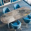Mateju Impermeabile Tovaglia Ovale, Stile Scandinavo Frangivento Tovaglia con Bordo Elastico Tovaglie per Protezione Tavolo Casa Ristorante (91x152cm/36 x60,Grigio-Marrone)