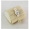 DLM Bomboniere DLM-29081 (Kit 12 Pezzi) Scatolina Scatola Portaconfetti in Bambu Chiave di Violino sol Musica Bianca bambù Confettata Segnaposto bomboniera