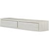 MODULARREDO | DOMINO MAXI Mensola da Muro con Cassetto, Comodino Sospeso, Mensola da Parete, 88.2x13.4 p23.7 cm, Rovere Sbiancato - Made in Italy