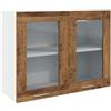 vidaXL Mobile Pensile con Vetro "Lyon" Legno Antico 80x31x60 cm