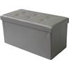 milani home pouf rettangolare in ecopelle di design moderno, cm 76 x 38 x 38 h