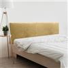 DHOME Testiera in similpelle o tessuto Acualine Liscio DUAL divisa in 2 pezzi Testiera imbottita di fascia alta Tappezzeria moderna (Tessuto Senape, 180cm Dual (Letto 180/190))