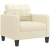 vidaXL Poltrona Crema 60 cm in Similpelle, divano singolo, divano, divano in similpelle, divani singoli, seduta, poltrona singola, divano da soggiorno